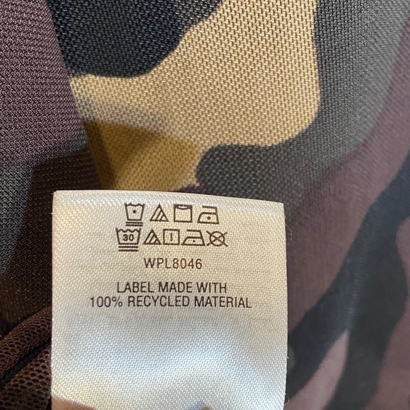 Bar III Brown Black Tan & Green Camouflage Top - Picture 12 of 12